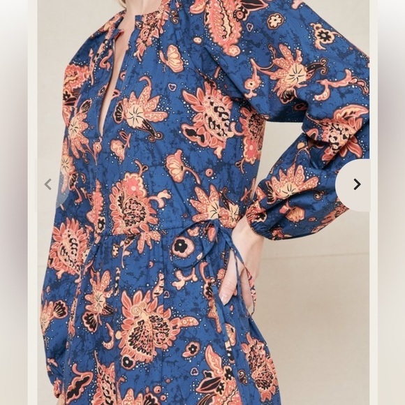 A.L.C. Myra Mini Dress in Blue/Pink Paisley Floral Size 4 - Picture 5 of 14